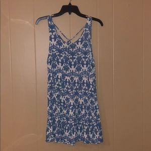 White and Blue flower dress